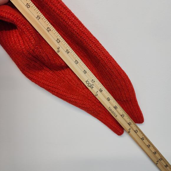 Vince Camuto Half Zip Red Sweater Size L Rib Knit Mock Neck Long Sleeve Fall - Picture 7 of 11